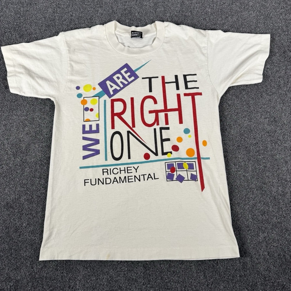 Vintage 90s We Are The Right One Shirt Single Stitch Richey Fundamental USA Tee